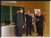 Uroczysto�� na Wydziale Nauk Geograficznych i Geologicznych UAM. Od lewej: Prof. UAM dr hab. in�. Marek Marciniak, Prof. UAM dr hab. Zygmunt M�ynarczyk, Prezes ZG PTTK w Warszawie Lech Dro�d�y�ski, Wojciech Owsianowski, Prezes Oddzia�u Pozna�skiego PTTK Marian Chudy.