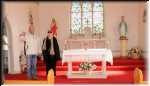 Beautiful altar. Fr Peter with Ernestyna Skurjat-Kozek.