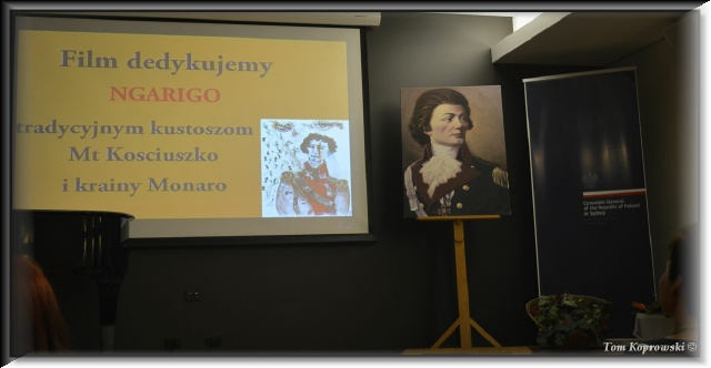 Bohaterem wieczoru by� sam Ko�ciuszko, a film o nim by� dedykowany Aborygenom Ngarigo, tradycyjnym  kustoszom G�ry  Ko�ciuszki.
